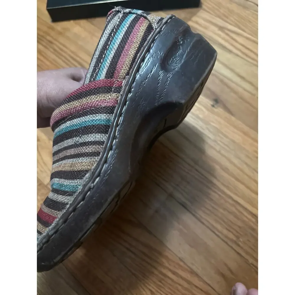 b.o.c. Nadiyya Multicolor Boho Striped Canvas Clogs Size 8M
